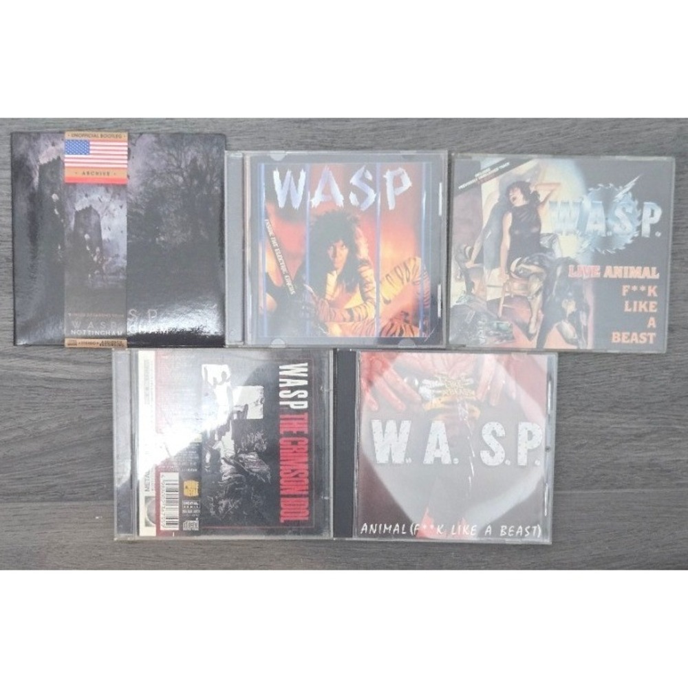 W.A.S.P. Heavy Metal CD Lot 5 Albums Live Bootleg Crimson Idol Animal Singles